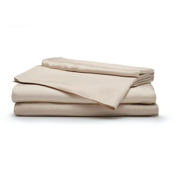 Sleepgram Viscose from Bamboo King Bed Sheets w/2 Pillowcases, Sand
