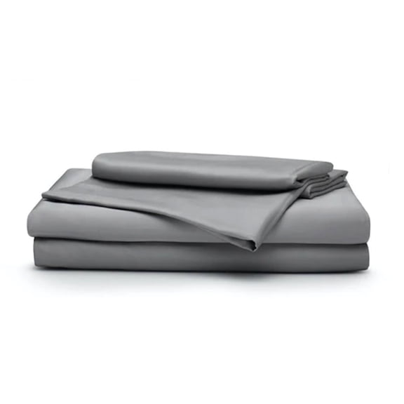 Sleepgram Viscose from Bamboo Queen Bed Sheets w/2 Pillowcases, Grey Stone