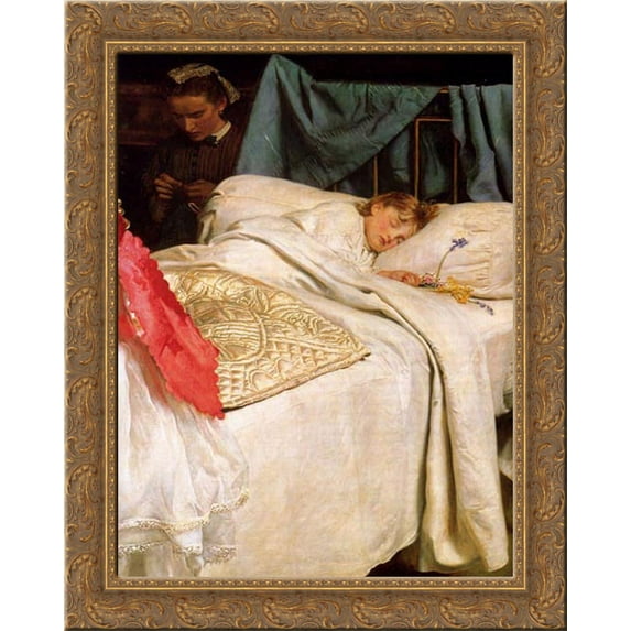 Sleeping 20x24 Gold Ornate Wood Framed Canvas Art by Tissot, James Jacques Joseph