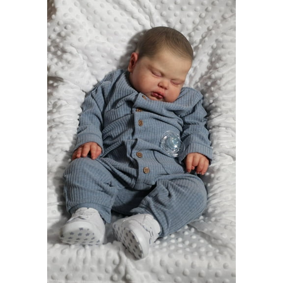 Sleeping 24 inch Reborn Baby Dolls - Realistic Newborn, Soft Weighted Cloth Body, Adorable Poseable Real Life Doll with Accessories Gift for Kids Age 3+