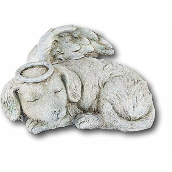 Sleeping Angel Cat & Dog with Wings Pet Memorial Garden Statue Figurine 2 Piece Set