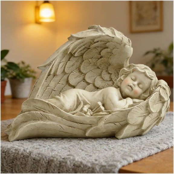 Sleeping Angel Figurine – Cherub & Angel Baby Statue for Moms, Kids & Holiday Gift