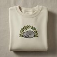 thumbnail image 1 of Sleeping Animal Embroidered Sweatshirt, Koala Sloth Shirt, Cute Wildlife Lover Gift, Cozy Minimalist Embroidery Hoodie, 1 of 4