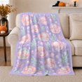 thumbnail image 1 of Sleeping Axolotls Nestled In Pastel Ocean Shells, Cozy Flannel Blanket with Pastel Kawaii Illustration Print, Housewarming Gift for Axolotl art enthusiasts, Home Decor for Bedroom and Living Room, 1 of 7