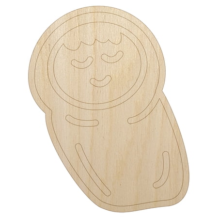 Sleeping Baby Doodle Wood Shape Unfinished Piece Cutout Craft DIY Projects - 4.70 Inch Size - 1/8 Inch Thick