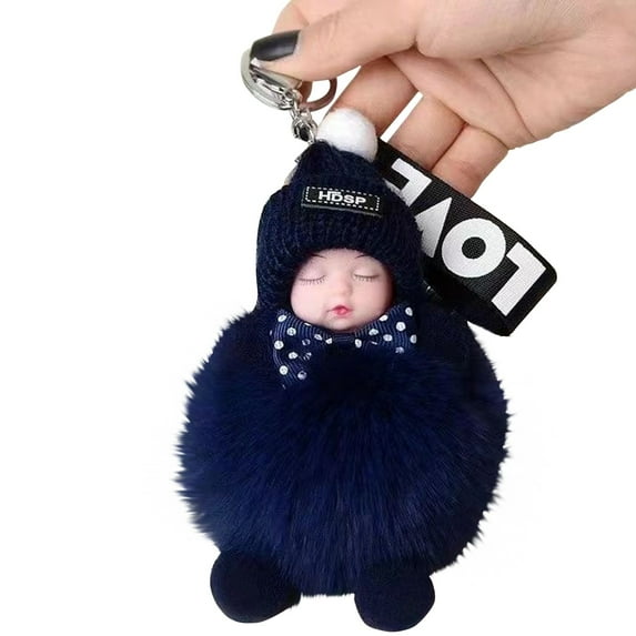 Sleeping Baby Keychain Soft Small Decorations Charm Accessories Keyring Decorative Toy For Backpack Purse Bag Pendant