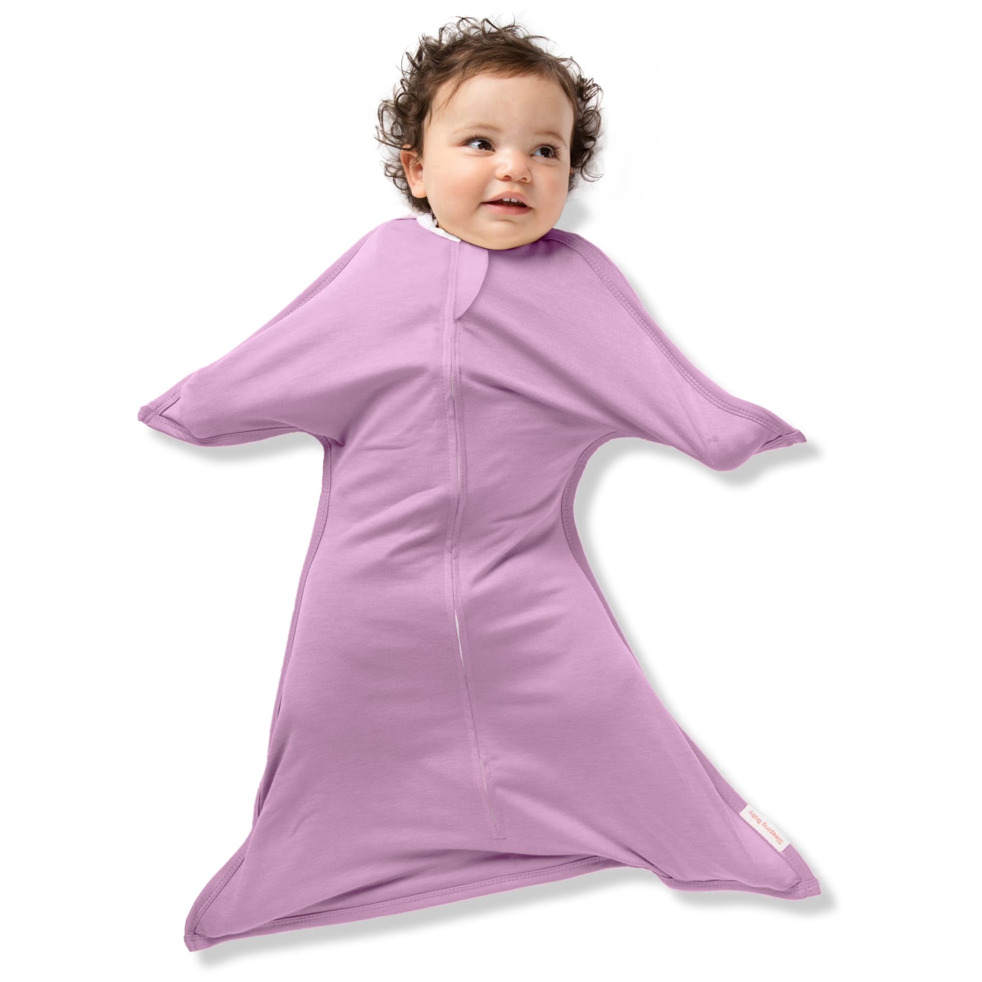 SleepingBaby Zipadee-Zip Transition Swaddle for Self-Soothing & Better Sleep, Lavender, X Small (3-6 Months)