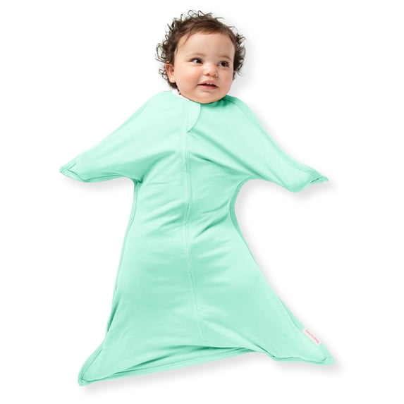 SleepingBaby Zipadee-Zip Transition Swaddle for Self-Soothing & Better Sleep, Mint, Small (4-8 Months)