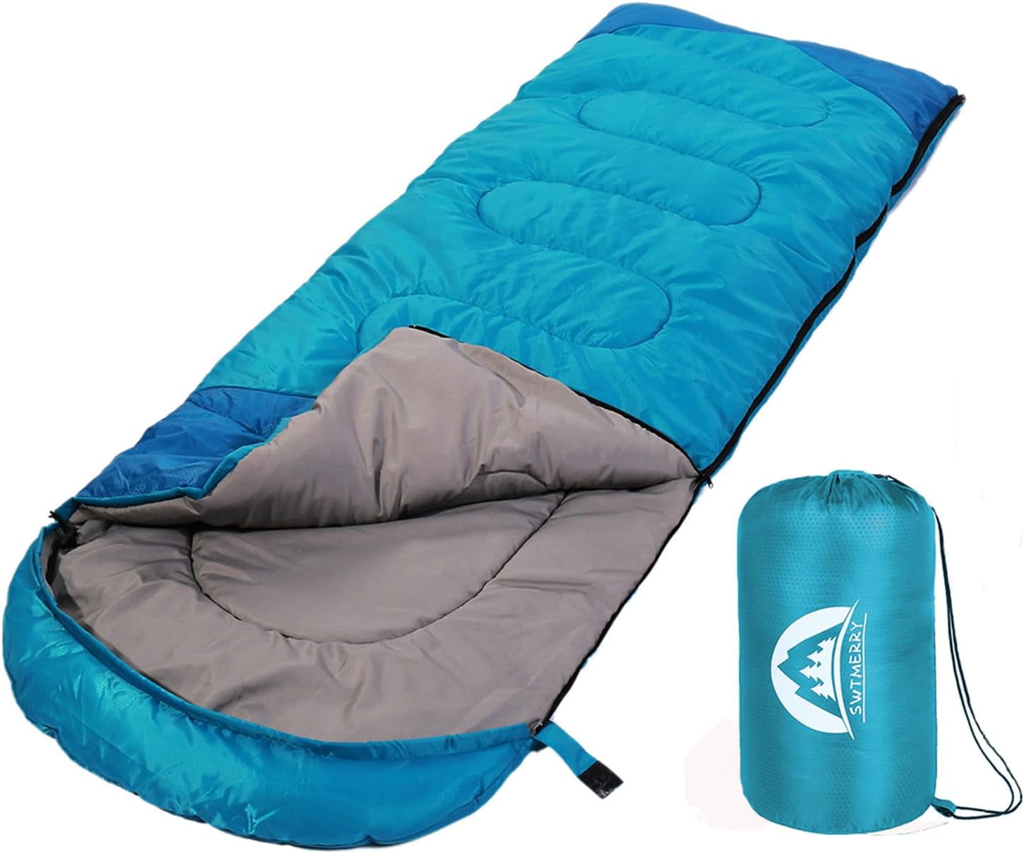 Sleeping Bag 3 Seasons (Summer, Spring, Fall) Warm & Cool Weather - Lightweight,Waterproof Indoor Outdoor Use for Kids, Teens Adults Hiking and Camping