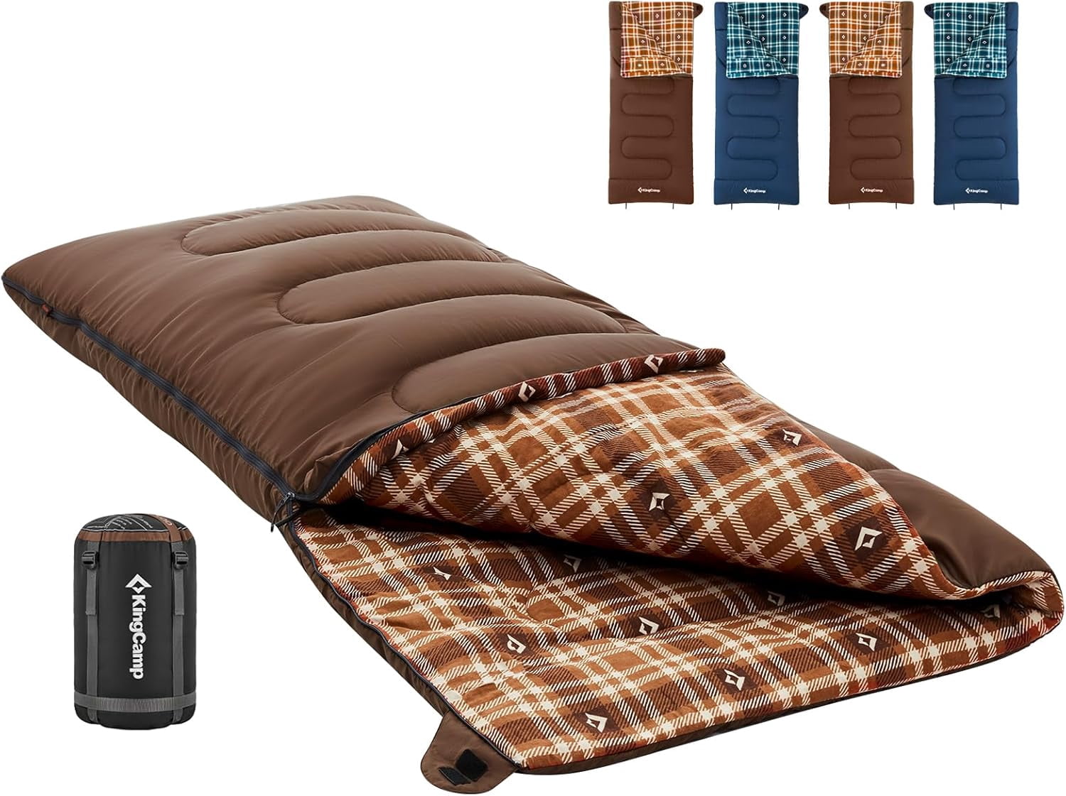 Sleeping Bag for Adults, Cold Weather & Warm XL Big and Tall Flannel Sleeping Bags with Compression Sack Portable Waterproof Essentials Gear Accessories for Outdoor Camping