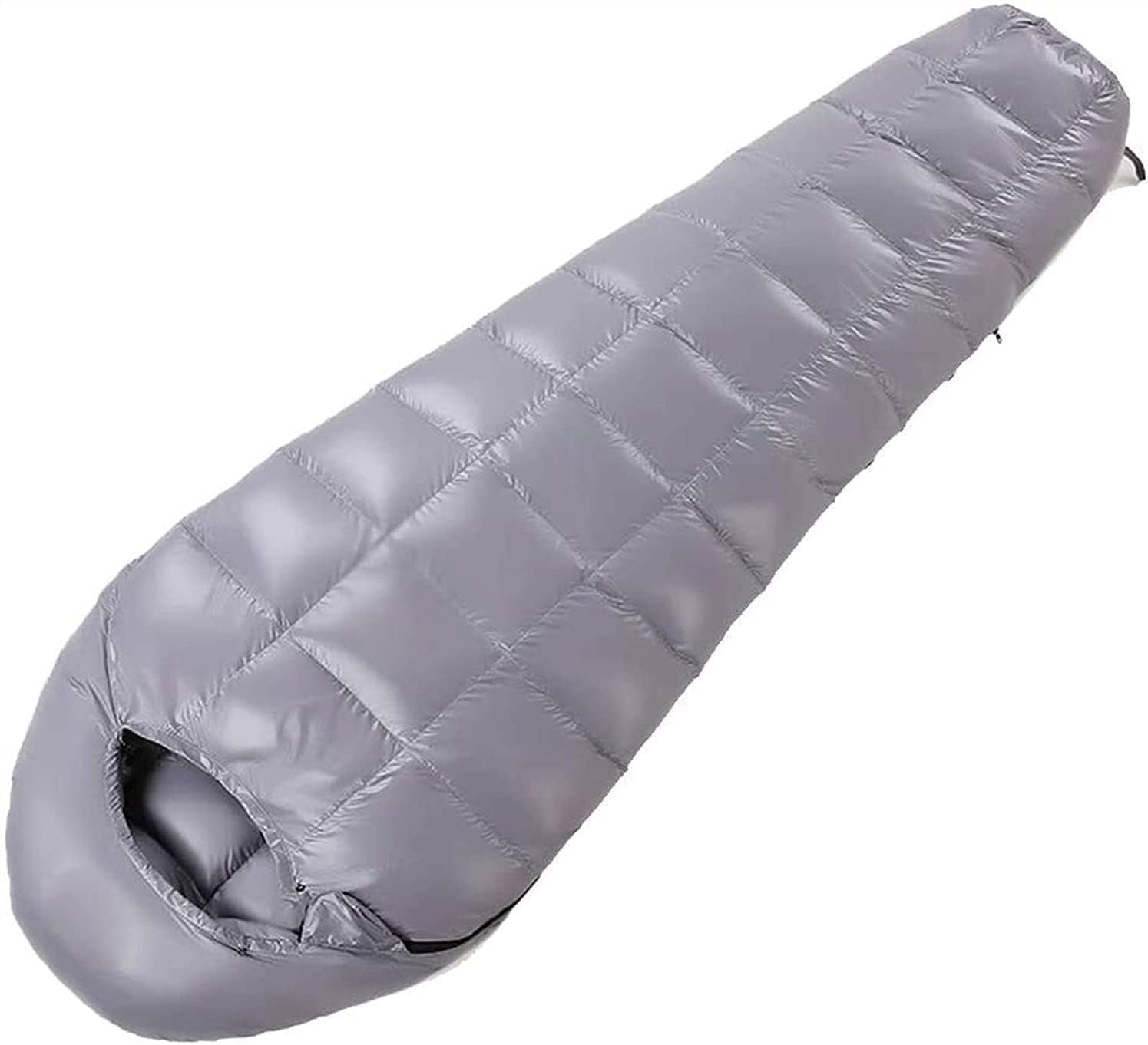 Sleeping Bag Adults Kids for Camping Hiking Trips Warm Cool Weather Lightweight and Waterproof Portable Sleeping Bag Indoors Outdoors Activities Grey
