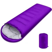 Sleeping Bag, Lightweight Spring/Summer Weather Sleep Bags for Kids Adults Girls Women, Microfiber Filled 15-25 Degree for Backpacking/Hiking/Camping/Mountaineering with Compression Sack