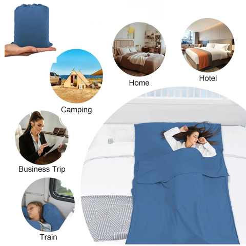 Sleeping Bag Liner,Travel Sheet & Adult Sleep Sack, Camping Sheets Travel Sleep Sack for Backpacking,Hotels & Hostels -Lightweight Single &Double Travel Sheet Camping Sheets