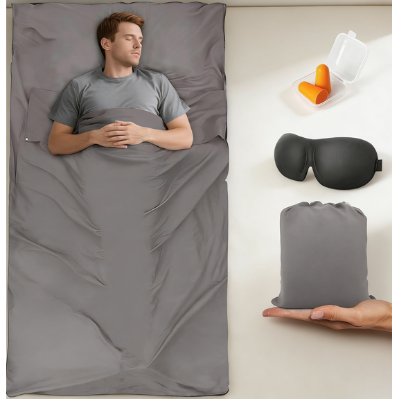 Sleeping Bag Liner,Travel Sheet & Adult Sleep Sack, Camping Sheets Travel Sleep Sack for Backpacking,Hotels & Hostels -Lightweight Single &Double Travel Sheet Camping Sheets