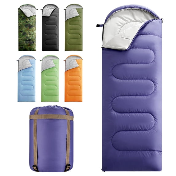 Sleeping Bag Purple (R Zip) Large(86.6"x32.68") Adult 3 Season Camping Hiking