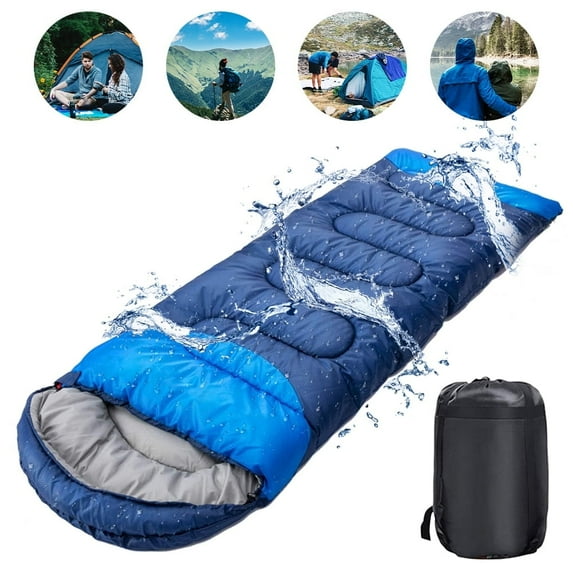 Sleeping Bag, Waterproof Sleeping Bags for Adults, Outdoor Camping Gear Traveling Hiking, Blue
