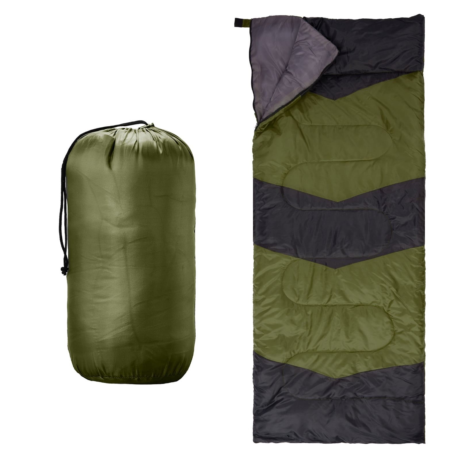 Sleeping Bag for Backpacking, Hiking, Waterproof Lightweight Compact Envelope Sleeping Bag for Cold & Warm Weather, Green