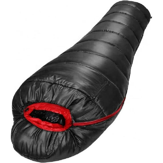 Sleeping Bag for Camping Warm Sleeping Bag 4 Seasons Lightweight Portable Waterproof Camping White Down Mummy Sleeping Bag with Compression Sack