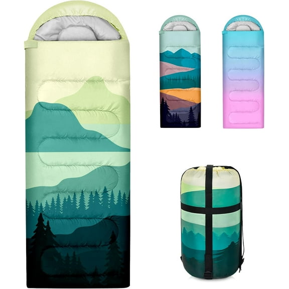 Sleeping Bags for Adults, 3 Seasons Warm Cold Weather Lightweight Waterproof Backpacking Camping Sleeping Bag for Camping Hiking Traveling Outdoor, Camping Gear Equipment