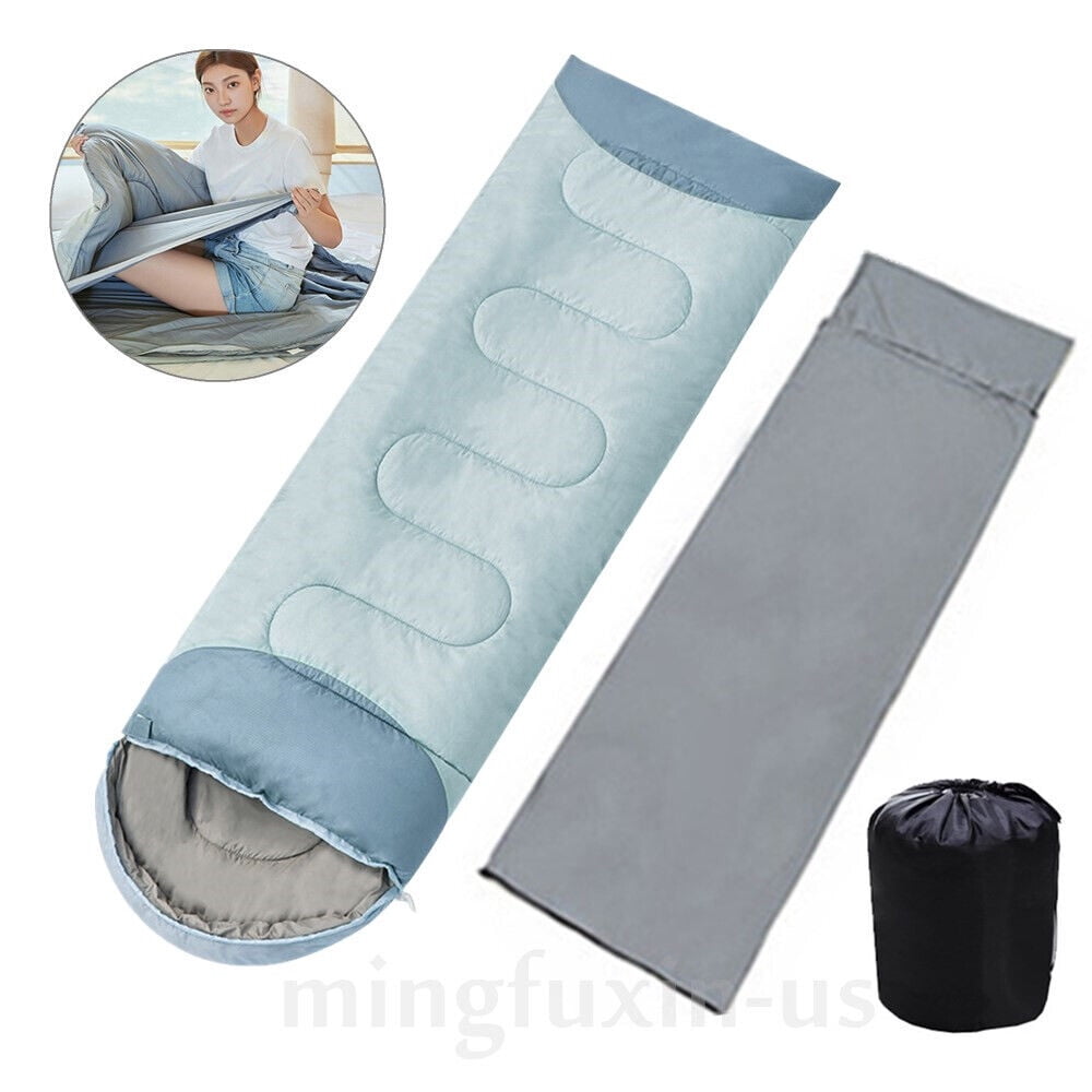 Sleeping Bags for Adults Kids - 3 Season Cold&Warm Weather Waterproof Sleeping Bags with Removable Liner - Lightweight Sleeping Bags for Camping Hiking Outdoor Travel, Blue- Left Zipper