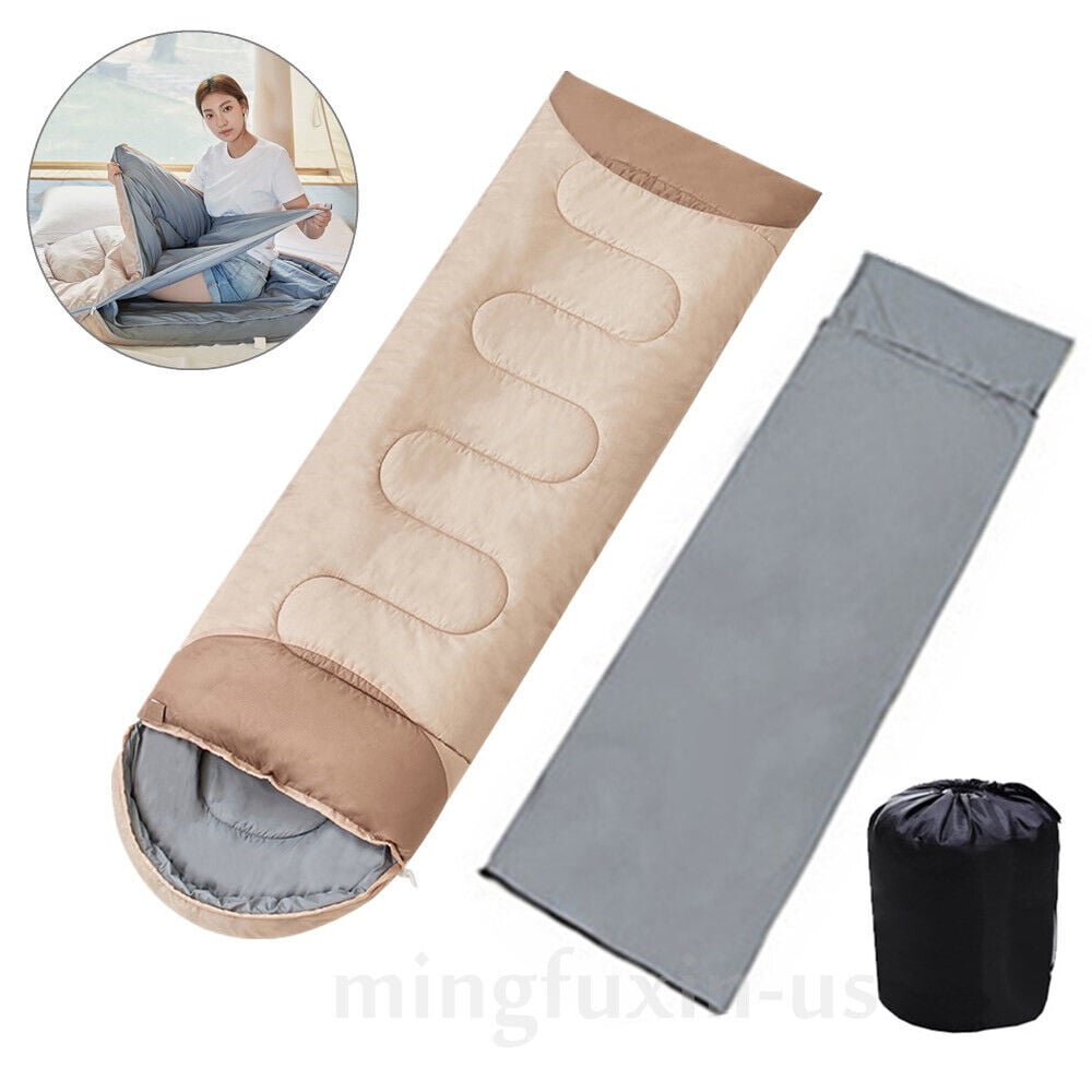Sleeping Bags for Adults Kids - 3 Season Cold&Warm Weather Waterproof Sleeping Bags with Removable Liner - Lightweight Sleeping Bags for Camping Hiking Outdoor Travel, Khaki - Left Zipper