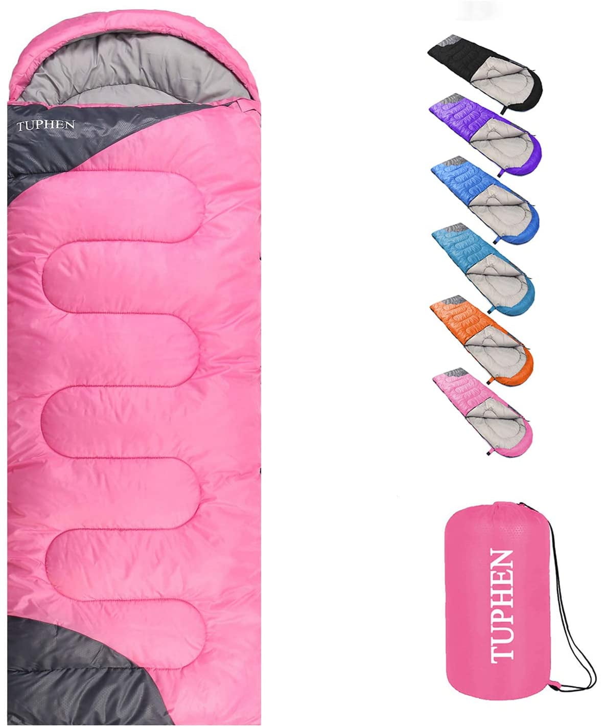 Sleeping Bags for Adults Kids Boys Girls Backpacking Hiking Camping Microfiber Liner, Cold Warm Weather 4 Seasons Indoor Outdoor Use, Lightweight & Waterproof