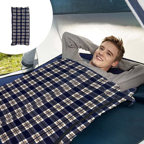 Sleeping Bags for Adults, Lightweight and Machine Washable, Flannel Backpacking Camping Sleeping Bag for Warm Cold Weather, Camping Essentials for Hiking Travel(Navy)