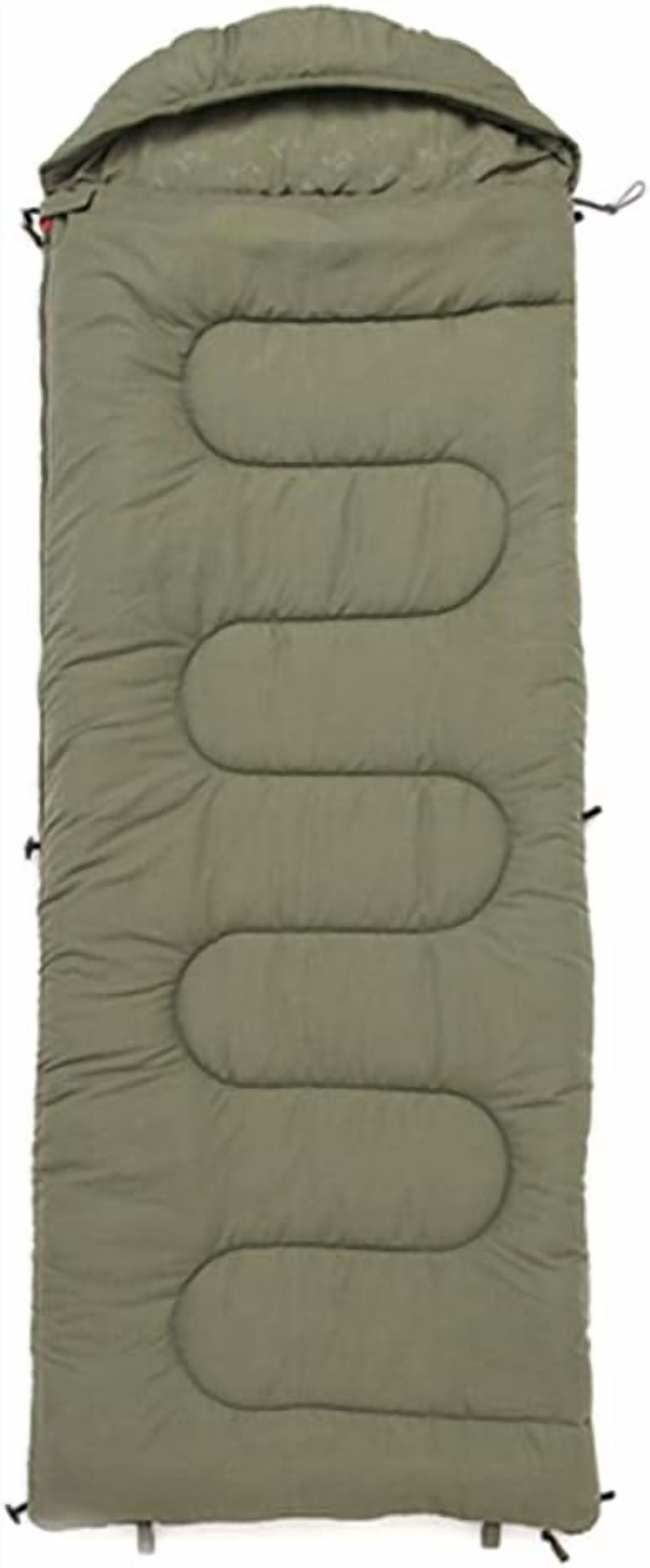 Sleeping Bags for Adults,Sleeping Bag Camping Cotton Splice Sleeping Bag Season Warm Pillow Hooded Envelope Sleeping Bag for Traveling Hiking (OliveGreen)
