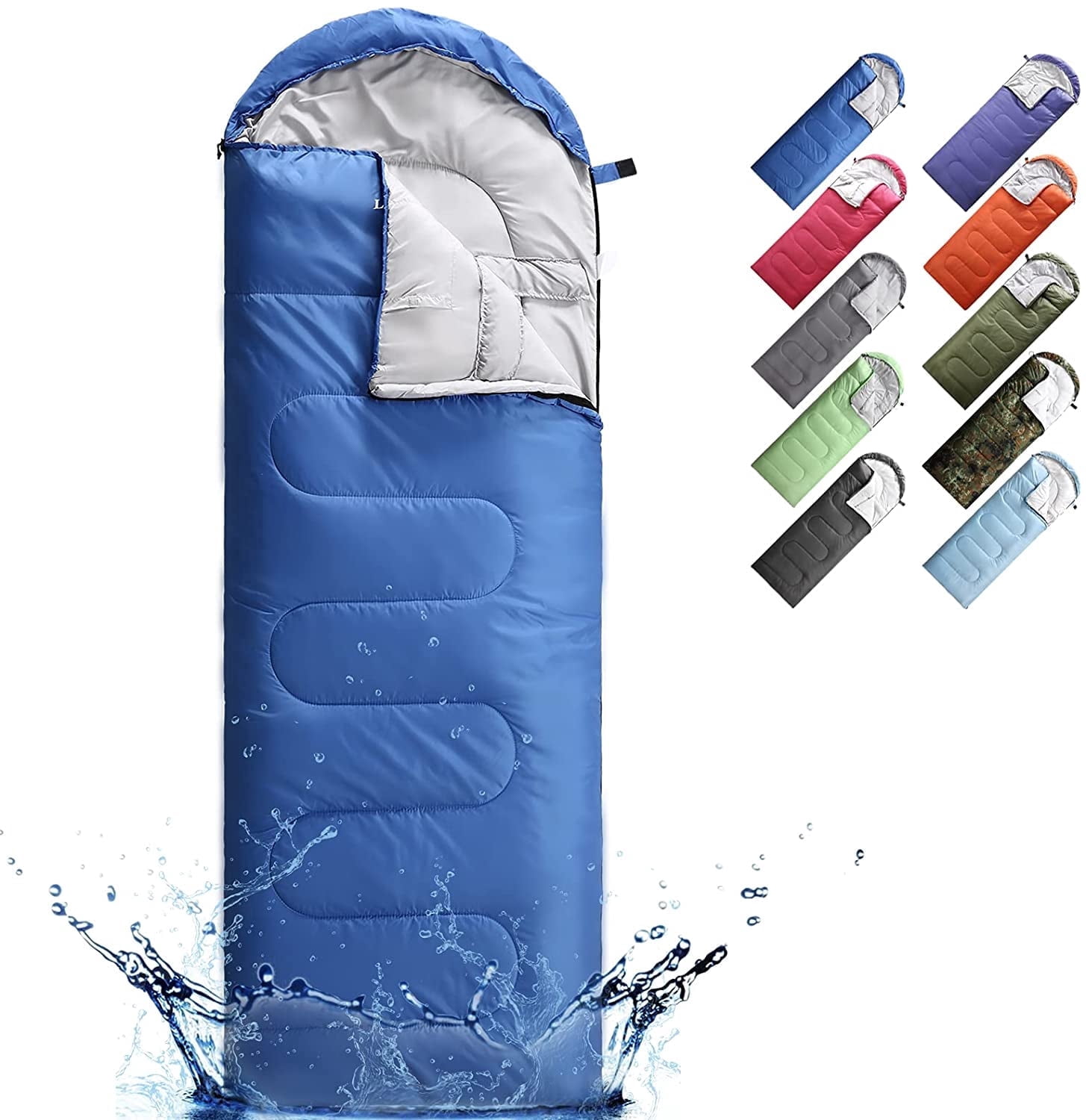 FAIRYLAND Sleeping Bags for Adults Teens Kids with Compression Sack Portable and Lightweight for 3-4 Season Camping, Hiking,Waterproof, Backpacking and Outdoors Dark blue
