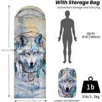 Sleeping Bags for Adults Youth Kids,3D Printing Camping Sleeping Bag for Girls Boys Lightweight Waterproof Cold/Warm Weather Sleeping Bag for 3 Seasons