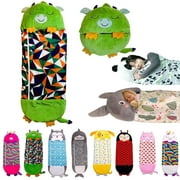 Sleeping Bags for Girls and Boys, 2 In 1 Foldable Camping Sleeping Bag, Portable Character Sleeping Bags with Pillow, Soft and Comfortable, All Season