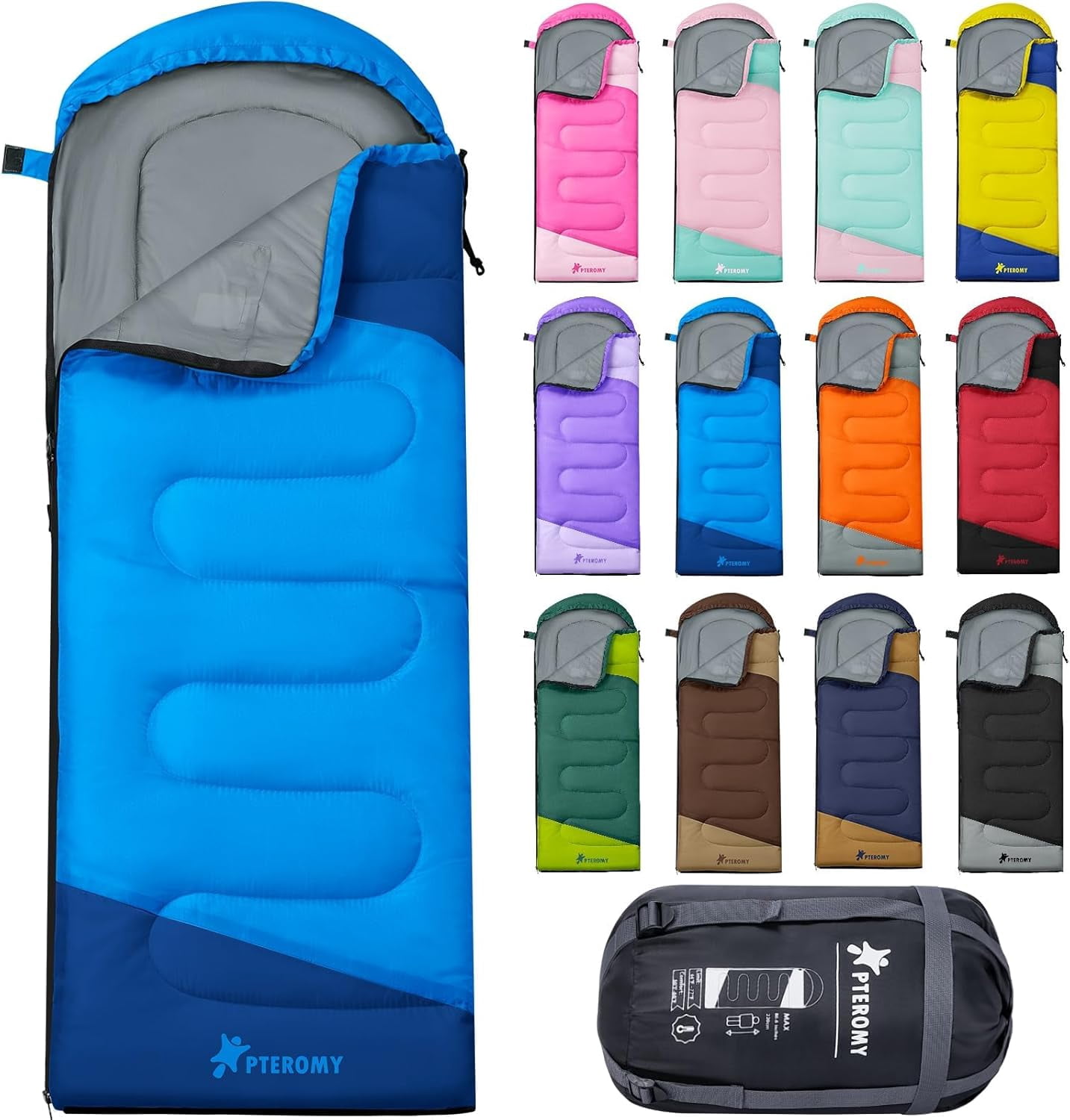 Sleeping Bags for Adults, Lightweight and Machine Washable, Water Resistant Backpacking Camping Bag Warm Cold Weather, Essentials Hiking Travel