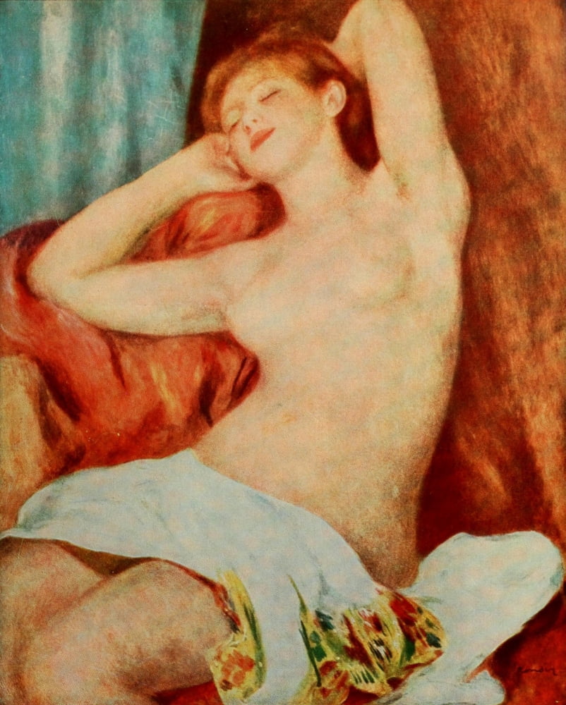 Sleeping Baigneuse 1877 Canvas Art - Pierre-Auguste Renoir (18 x 24)