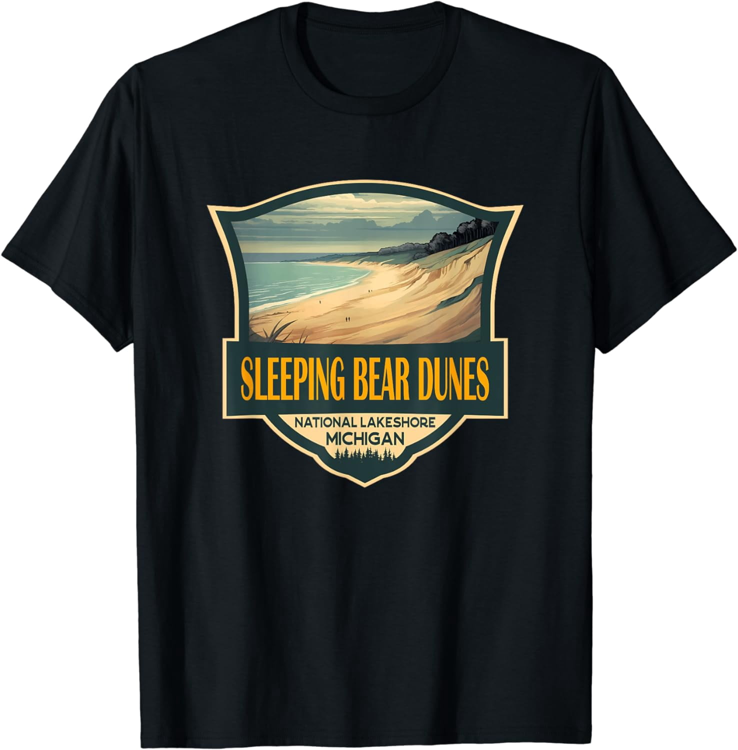 Sleeping Bear Dunes National Lakeshore Travel Retro Badge TShirt