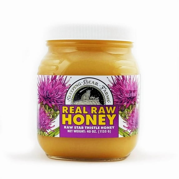 Sleeping Bear Farms Real Raw Michigan Star Thistle Wildflower Honey 40oz 2.5lb Glass Jar