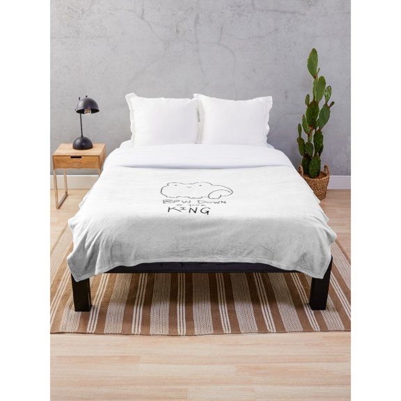 Sleeping Bear King Black and White Fleece Blanket, Polyester Fleece Fabric, 280 GSM, Cozy Couch and Bed Accent