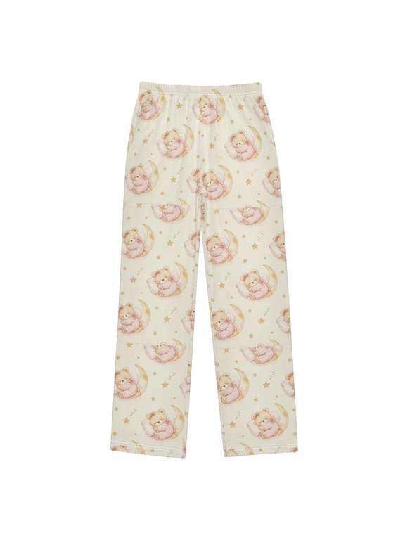 Sleeping Bear Pajama Pants Soft and Lightweight Elastic Waistband Pajama Pants