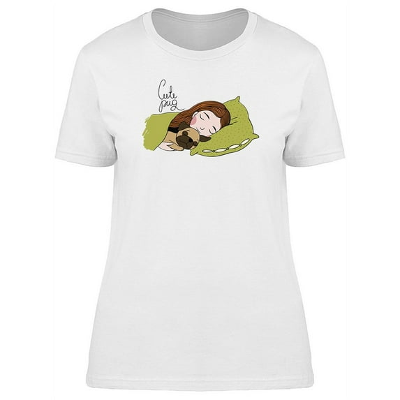 Sleeping Beautiful Young Girl T-Shirt Women -Image by Shutterstock, Female Large