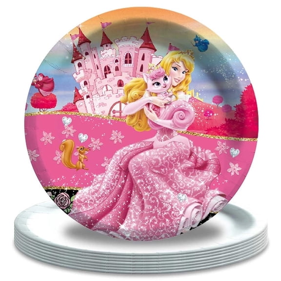 Princess Paper Plates Birthday Decorations Party Supplies Tableware Disposable Dinnerware