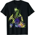 thumbnail image 1 of Sleeping Beauty Maleficent Dragon Silhouette DTG Print Unisex T-Shirt,Black Color,Size 4XL, 1 of 5