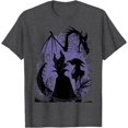 thumbnail image 1 of Sleeping Beauty Maleficent Dragon Silhouette DTG Print Unisex T-Shirt,Dark Heather Grey Color,Size 3XL, 1 of 5