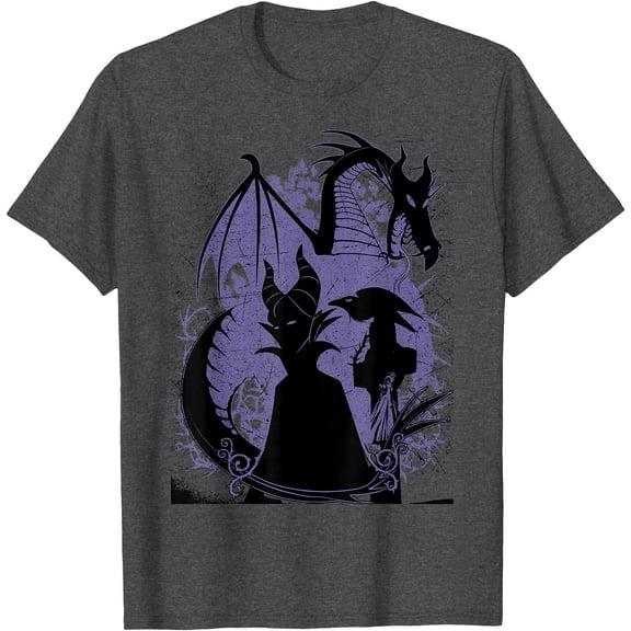 Sleeping Beauty Maleficent Dragon Silhouette DTG Print Unisex T-Shirt