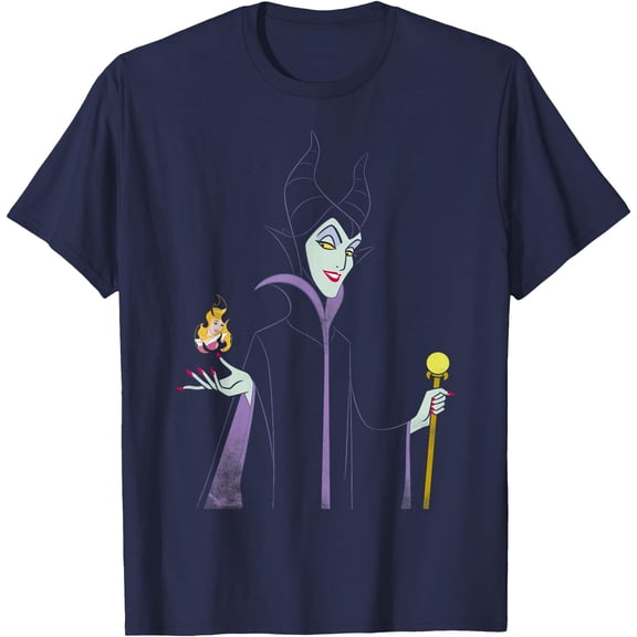 Sleeping Beauty Maleficent Outline Flame DTG Print Unisex T-Shirt