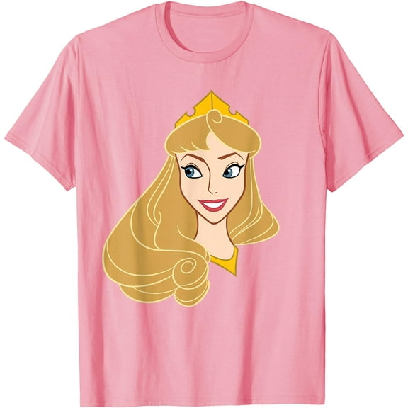 Sleeping Beauty Princess Aurora Big Face DTG Print Unisex T-Shirt,Light Pink Color,Size XL