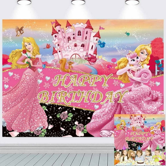 Princess Aurora Party Supplies Background Backdrop Taspestry Banner Post Decor Decorations