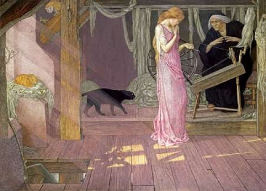 Sleeping Beauty The Princess Pricks Her Finger Canvas Art - John Dickson Batten (20 x 28)