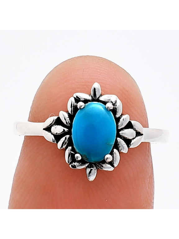 Sleeping Beauty Turquoise 925 Sterling Silver Ring s.8 Jewelry R-1721 AGR1013_A_8