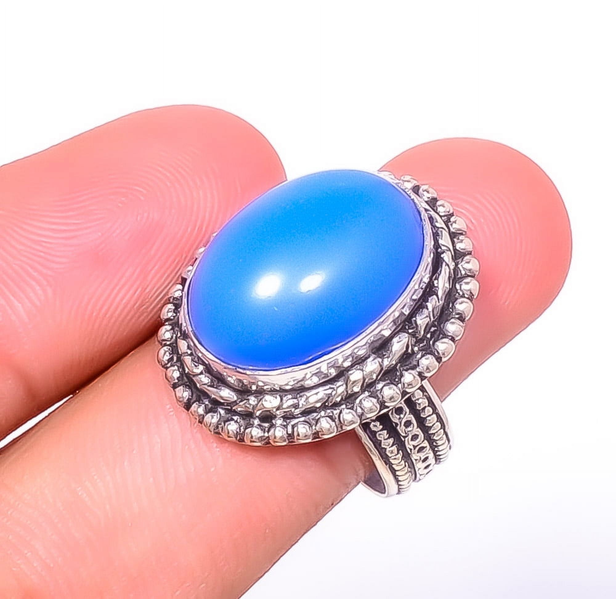ZAM GEMS Sleeping Beauty Turquoise 925 Sterling Silver Ring s.9 TR787-39, Gemstone Jewelry, Birthday Gift, Christmas Gift