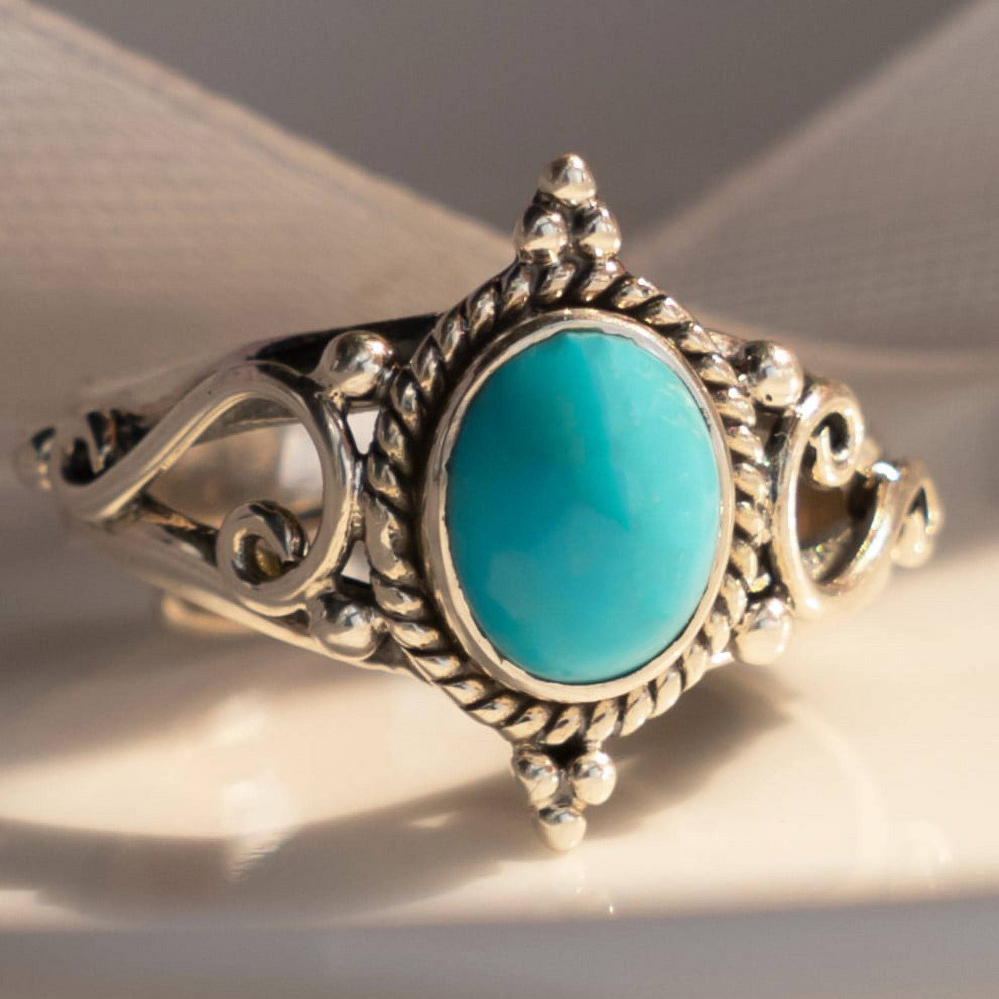 Sleeping Beauty Turquoise Ring Gemstone Handmade 925 Solid Sterling Silver Dainty Ring Jewelry |gift for her |BY AUDRIELLE