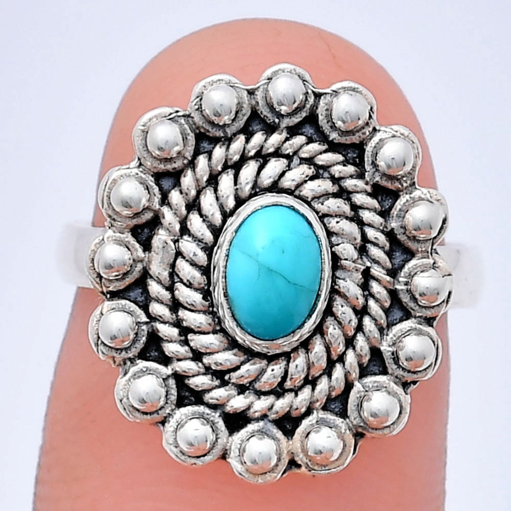 Sleeping Beauty Turquoise - USA 925 Sterling Silver Ring s.6 Jewelry R ...